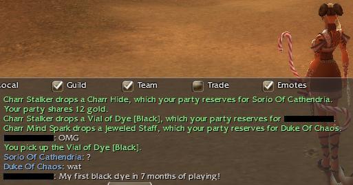 Mo/Me (1) After 7 months of playing I finally get my first Black Dye drop! January 22nd, 2006 10:08pm